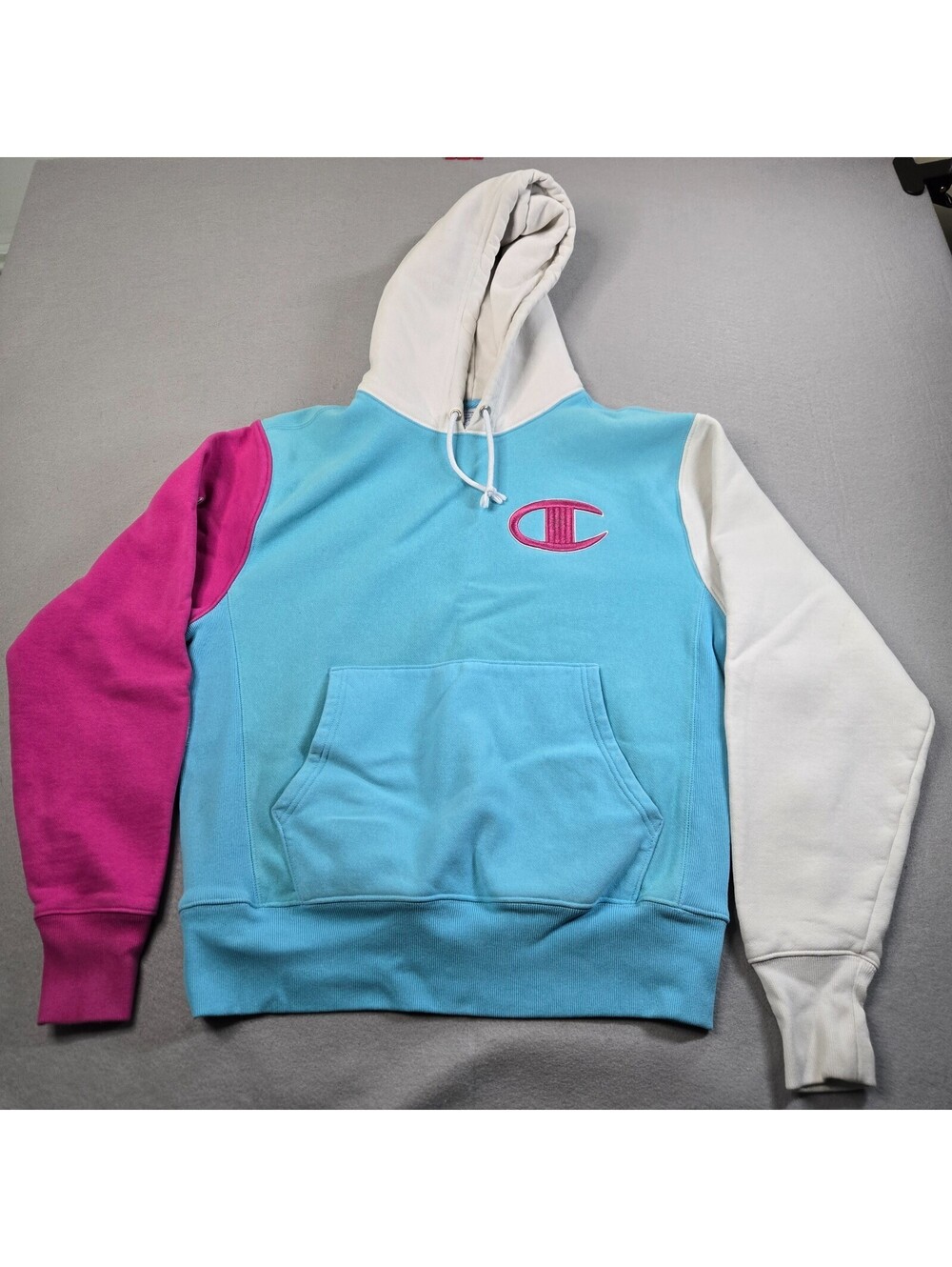 Champion Reverse Weave Hoodie Mens Size Medium ColorBlock Heavyweight Pullover
